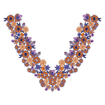 Exquisite Arabic Neckline Embroidery Design