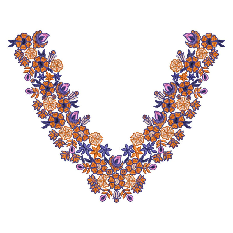 Exquisite Arabic Neckline Embroidery Design