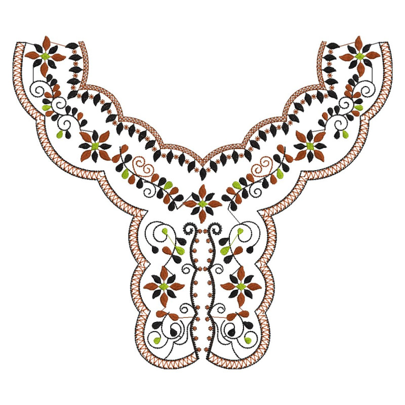 Exquisite Embroidered Neck Design