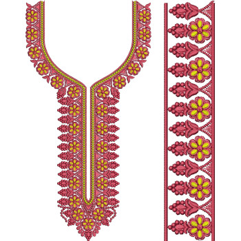 Embroidery Churidar Neck Design