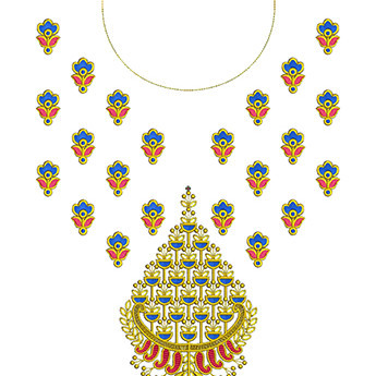 Golden Altar Neck Embroidery Design