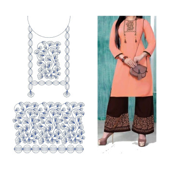 Embroidery Design For Top And Bottom