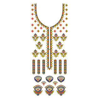 Embroidery Ethnic Neckline