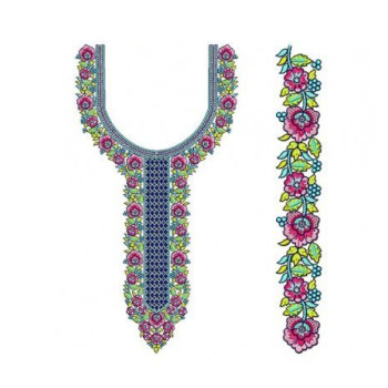 The Pop Art Neck Embroidery Design