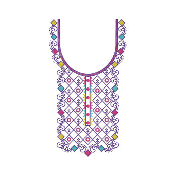 Geometric Grace Neckline Embroidery Design