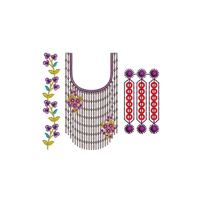 Left Border Embroidery Design