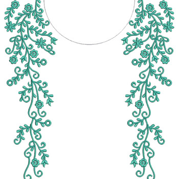 Embroidery Neck For Plain Gown