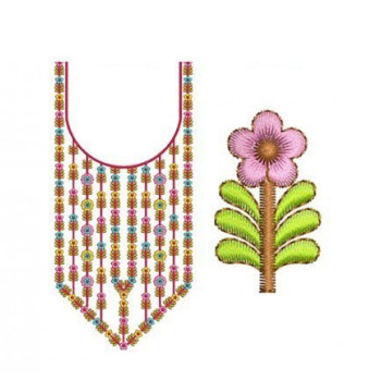 Embroidery Neck For Satin Anarkali Gowns