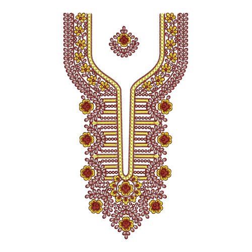 Angrakha Style Neck Embroidery Design