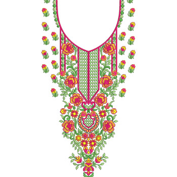 Fuchsia Trellis embroidery design