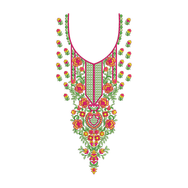 Fuchsia Trellis embroidery design