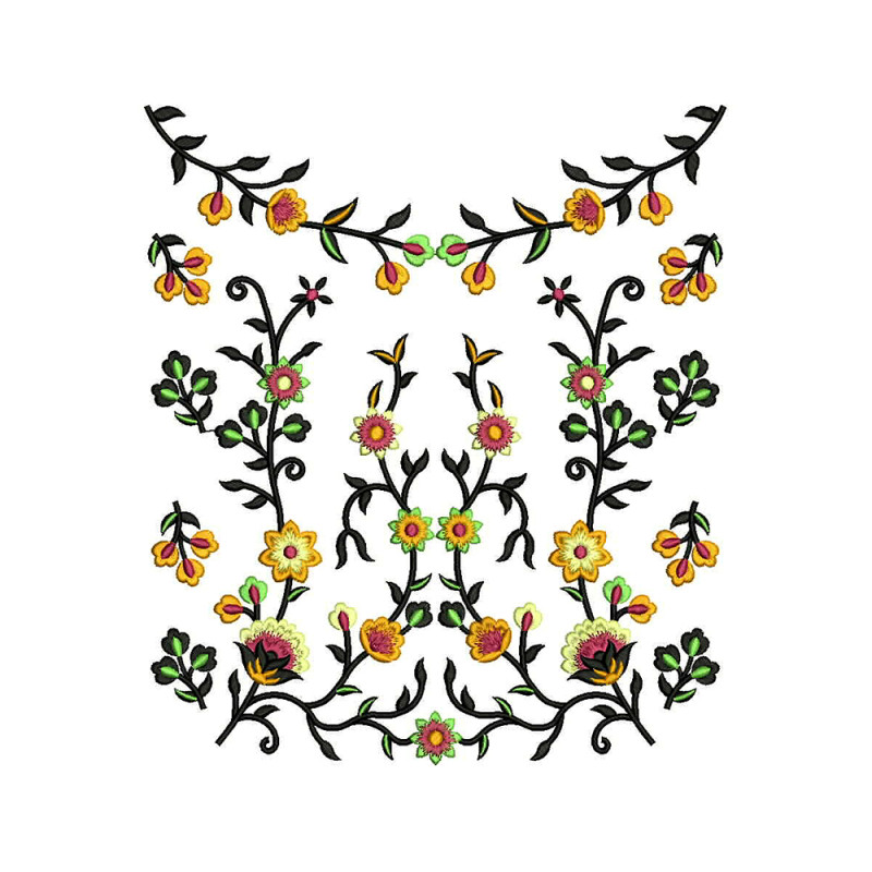 Embroidery Neck For Tops