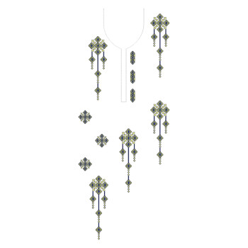 Geometric Cascade Embroidery Design