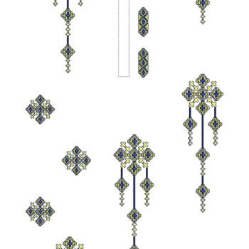 Geometric Cascade Embroidery Design