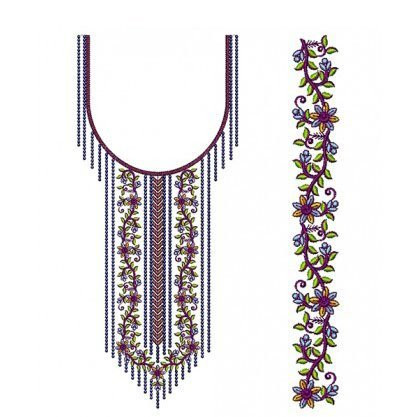 Folk Flora Embroidery Design