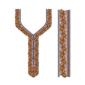 Jungle Vine Placket Embroidery Design