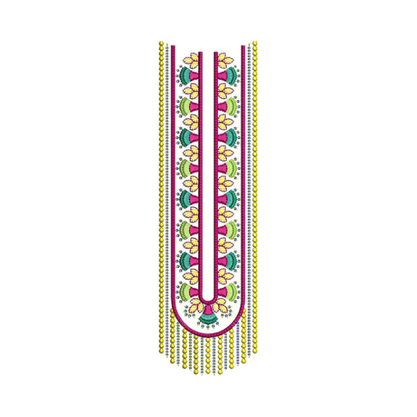 Embroidery Neck With Sequins For Kurtis