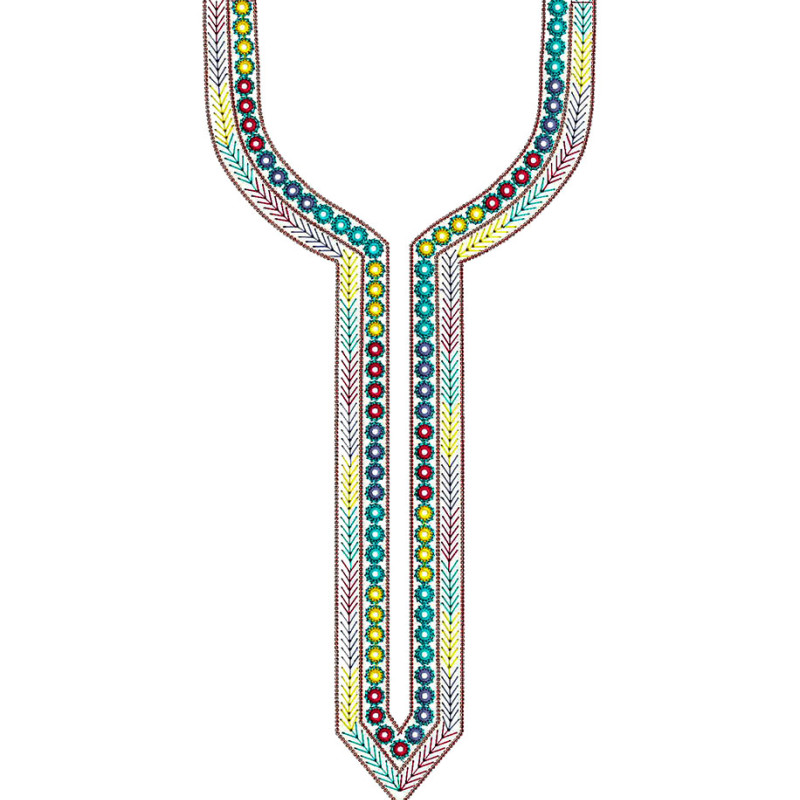 Embroidery Neck For Round Neck Top