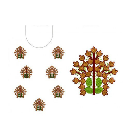 Boteh Block Neck Embroidery Design