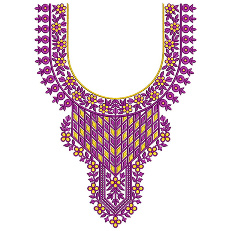 Monochrome Brocade Embroidery Design