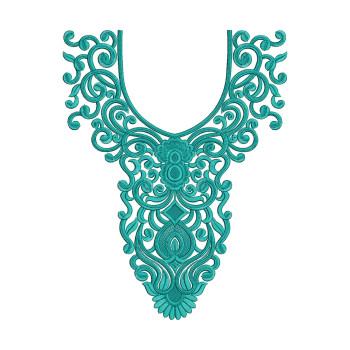 Fabulous Floral Neck Embroidery Design