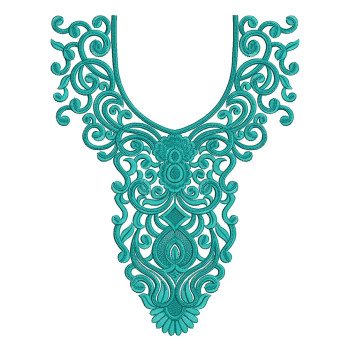 Fabulous Floral Neck Embroidery Design
