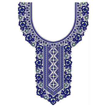 Ajrak Frame Neck Embroidery Design