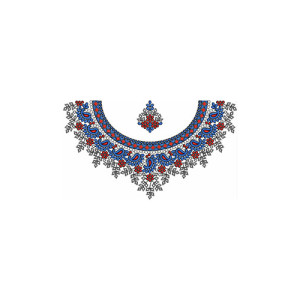 Flat With Cording Neck Embroidery Design