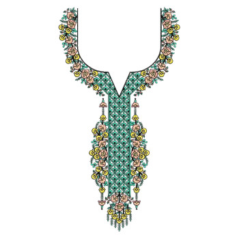 Floral Embroidery Neck Design