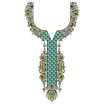 Floral Embroidery Neck Design