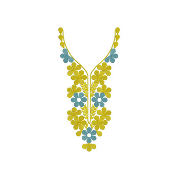 Floral Kurti Neck Embroidery