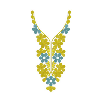 Floral Kurti Neck Embroidery