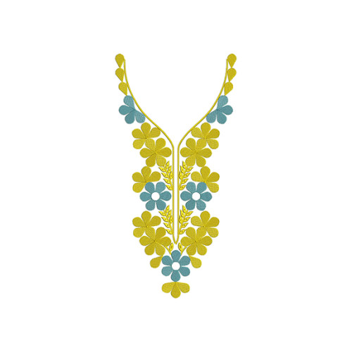 Floral Kurti Neck Embroidery