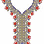 Kashmir Crimson Neck Embroidery Design