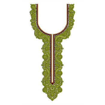 Opulent Vine Neckline Embroidery Design