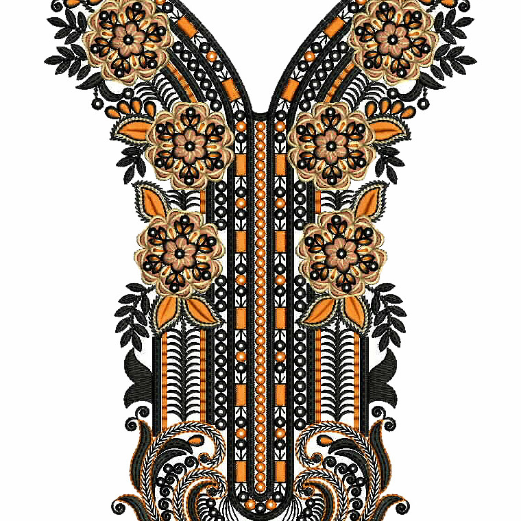 Gorgeous Mustard Yellow Flower Embroidery Designs