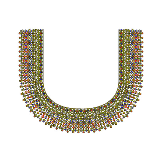 Booti-Bel Neck Panel embroidery design