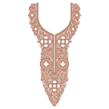 Ornate Symmetrical Floral Medallion Embroidery Design