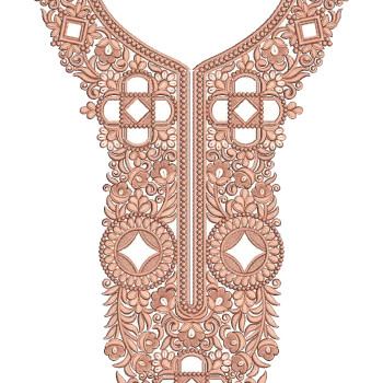 Ornate Symmetrical Floral Medallion Embroidery Design