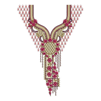 Kaftan Neck Embroidery Design