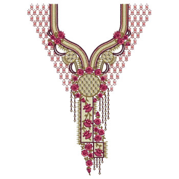 Kaftan Neck Embroidery Design