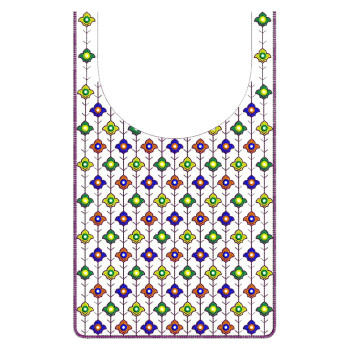 Kalamkari Neck Embroidery Design