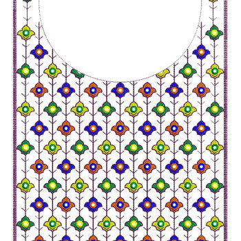 Kalamkari Neck Embroidery Design