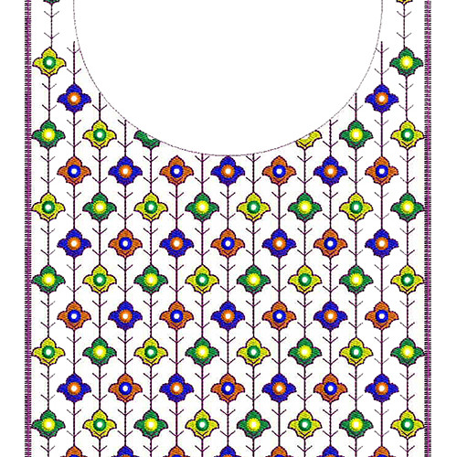 Kalamkari Neck Embroidery Design