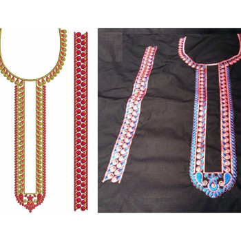 Kenya African Caftan Men's Neck Embroidery Design 21490