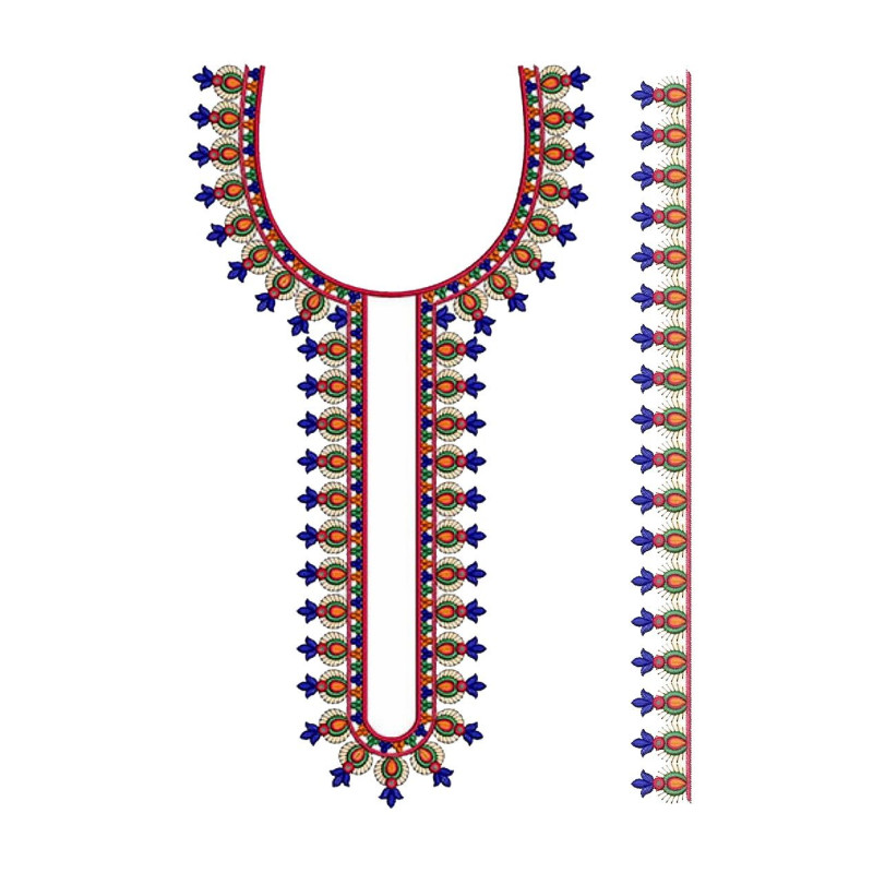 Kenya African Caftan Neck Embroidery Design 21492