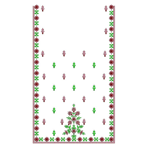 Maroon Garden Border Embroidery Design