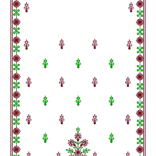 Maroon Garden Border Embroidery Design