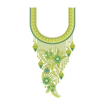 Latest Floral Neck Embroidery Pattern