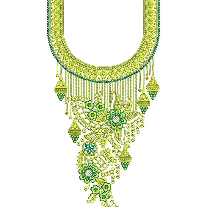 Latest Floral Neck Embroidery Pattern
